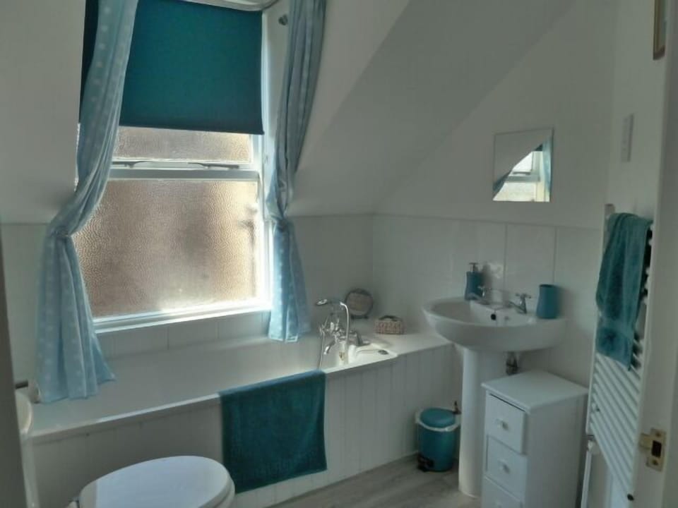 family bath with shower over