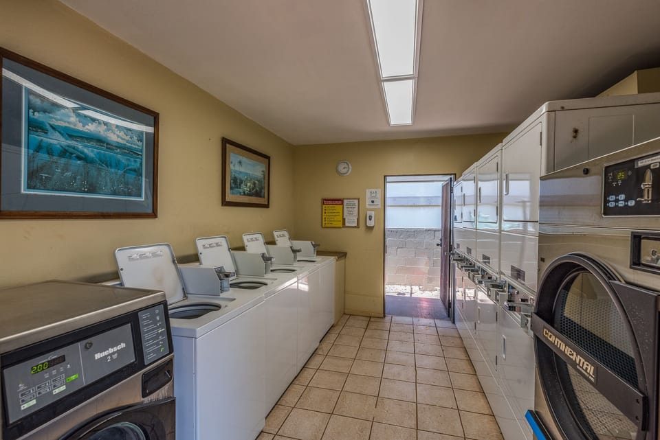 There is a new onsite laundry room, you can download an app on your phone or you can purchase a laundry card from the card kiosk in the laundry room. The easy to follow instruction are in the laundry room. 
NEW PHOTO SOON