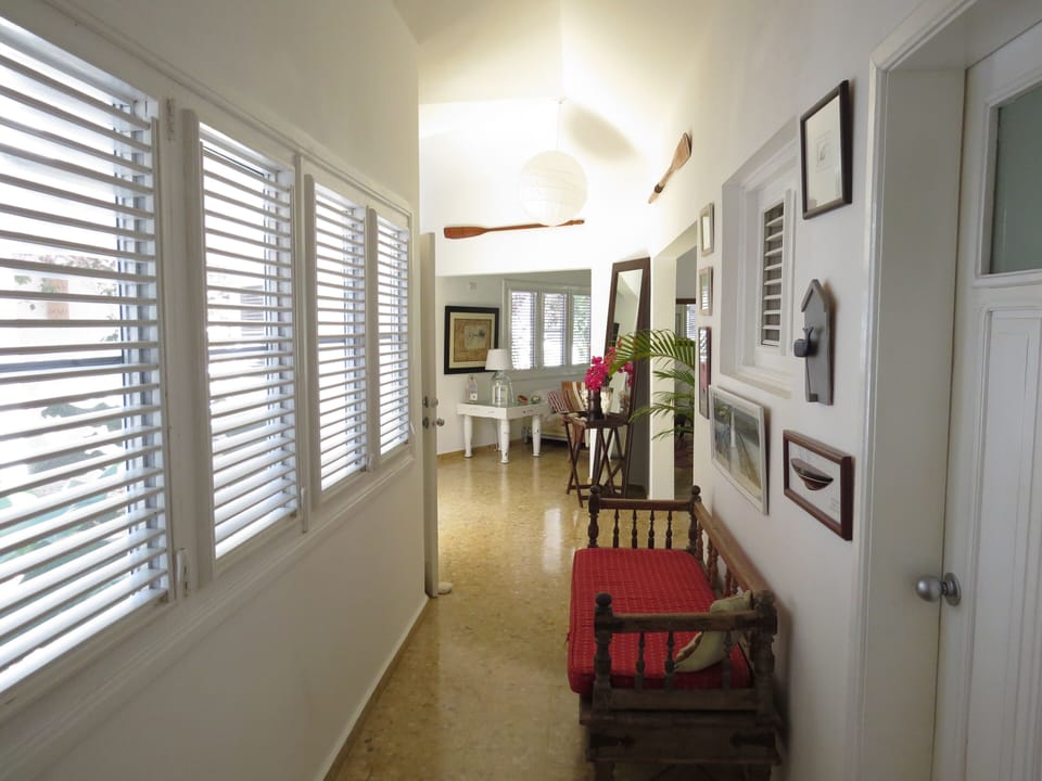 Passageway from kitchen (on right) to sitting room (straight ahead)