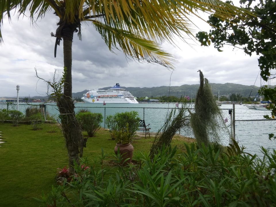 A cruise ship across the bay