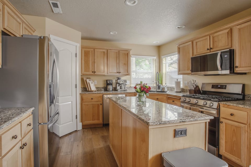 A fully equipped kitchen with everything you need to cook, gather, and enjoy gourmet meals.