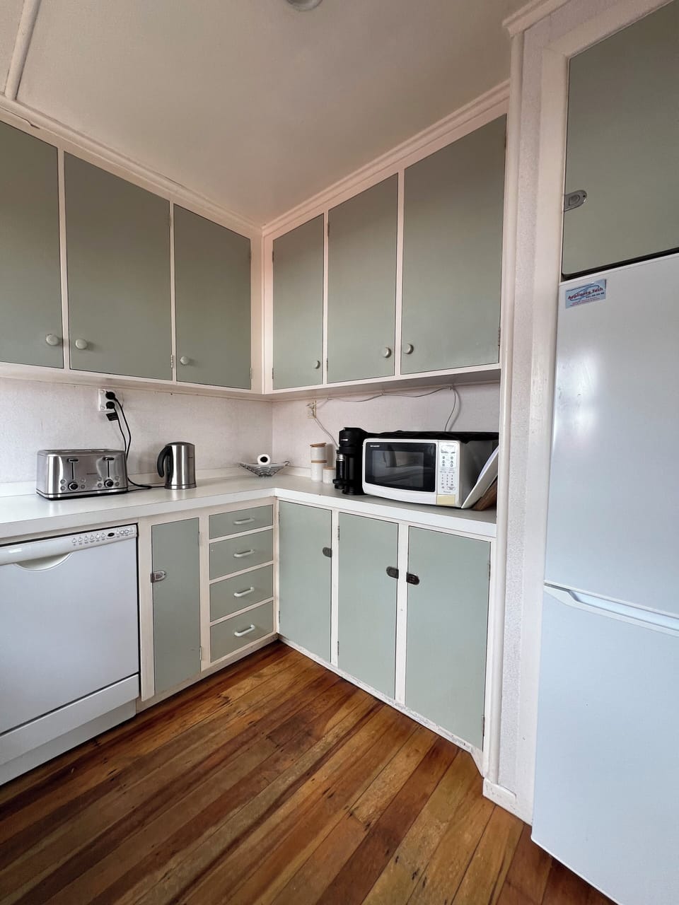 Kitchen, small fridge freezer, microwave & Nespresso coffee  machine