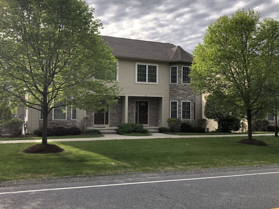 Our townhouse with lovely views of the mountains, just steps away from the lake