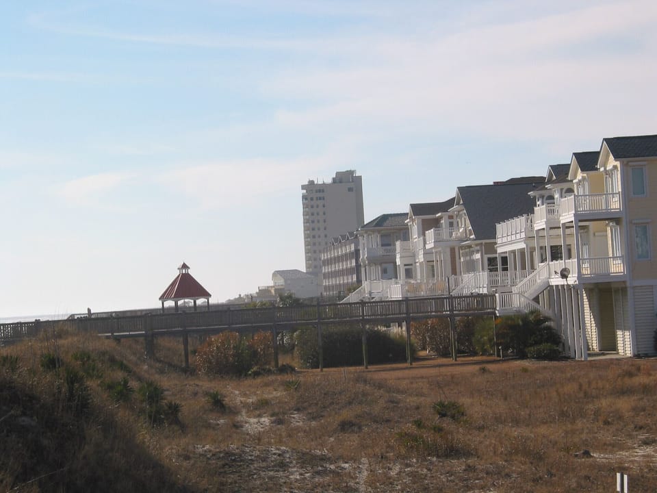 Beach, overlooking condominiums 