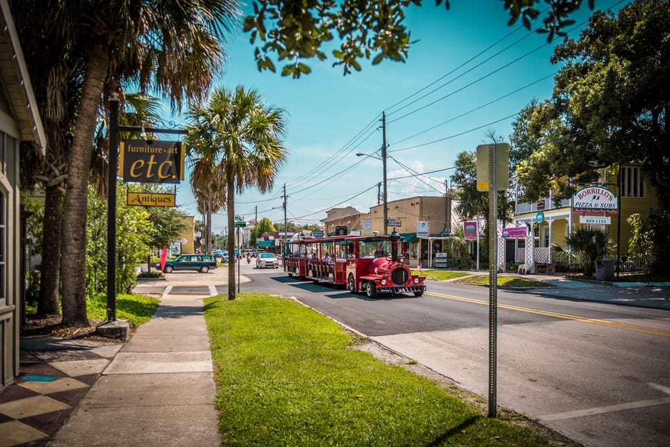 The Red Train Tour Trolley in Uptown St. Augustine