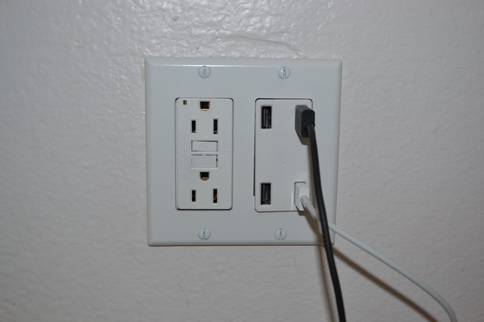 USB outlet for charging