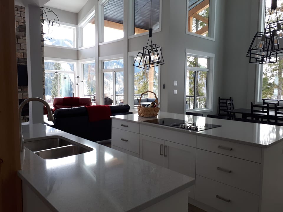 Double islands in kitchen with Quartz counters