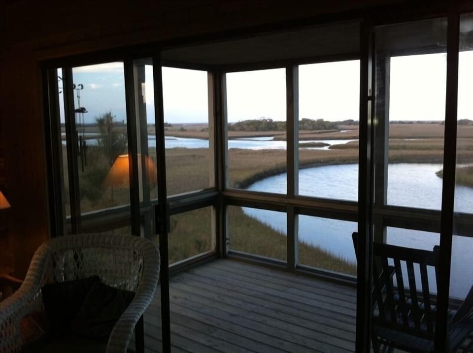 THE VIEW - Screen Porch, Bald Head Creek and the Marsh from the Living Room