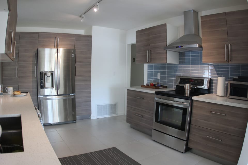 Kitchen is large and has all the equipment to cook a great meal!