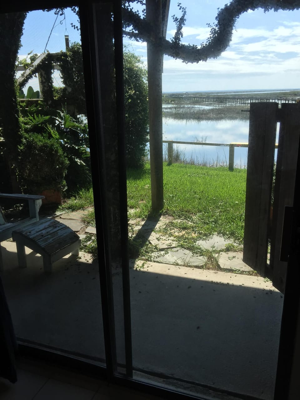 Looking out from the master bedroom.