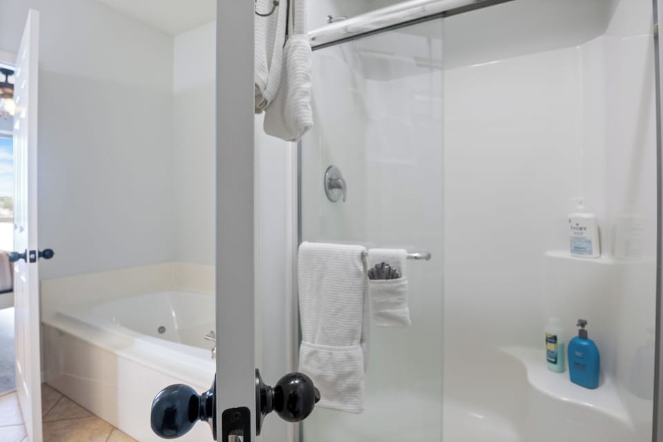 Stand Up Shower Connected to Primary Bedroom