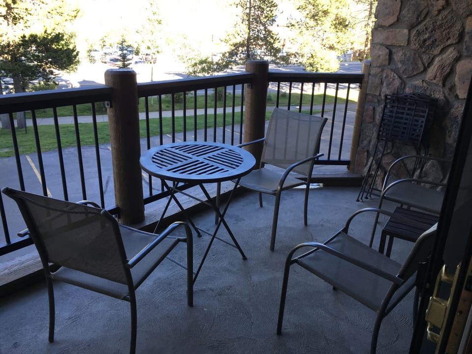 Private patio balcony looking towards town and Baldy mountain