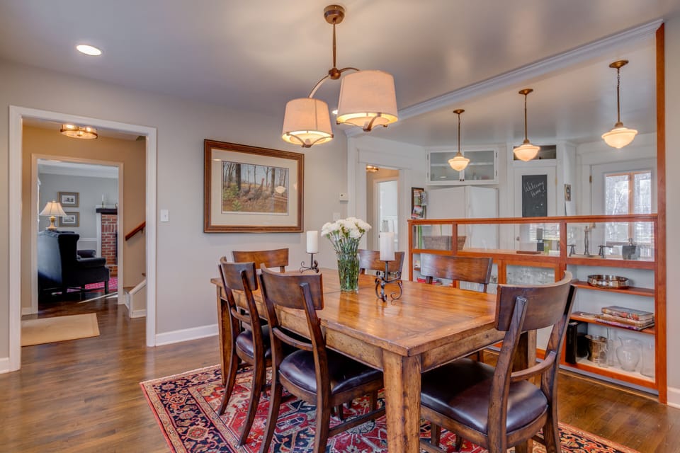 Dining Room with Kitchen in Background