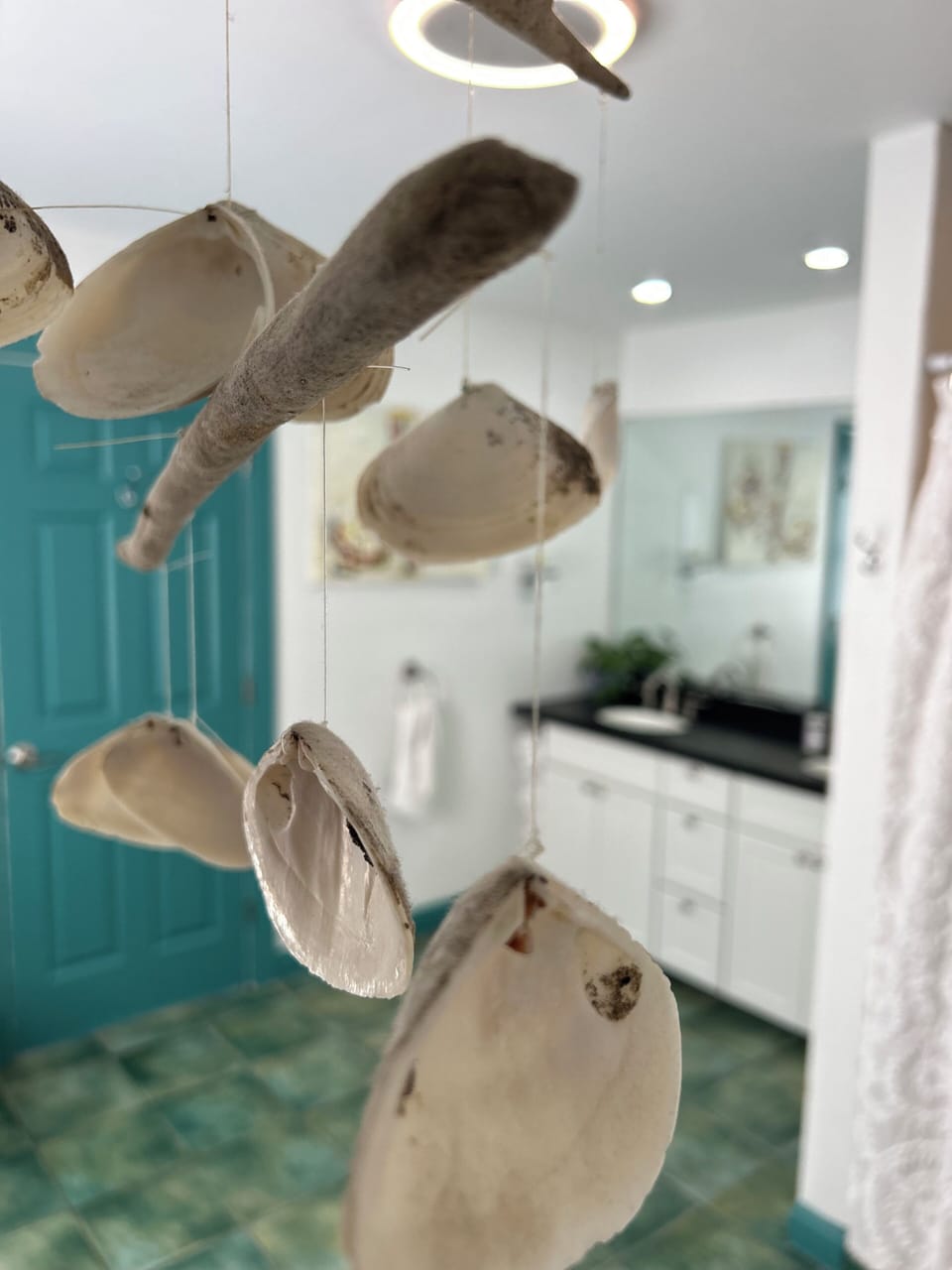 Beach decor, upstairs bathroom.
