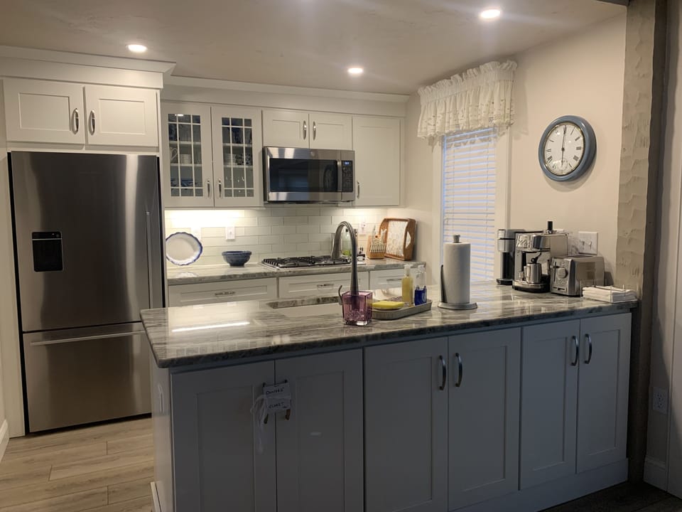 Plenty of grocery storage in exterior cabinets.