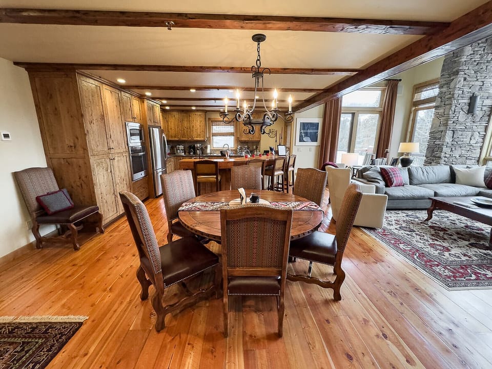 View of great room from dining area 