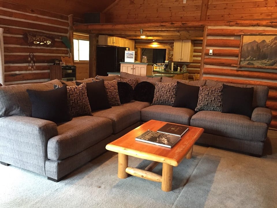 Living room with fireplace