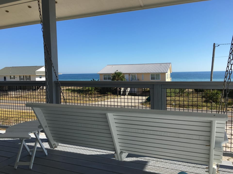 View from swing on covered part of front deck