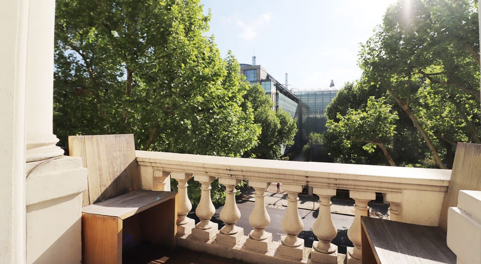 Victorian balcony with view towards the Natural History Museum.
