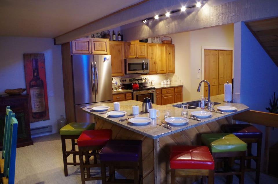 Kitchen with gorgeous custom alder cabinetry &  new appliances. 