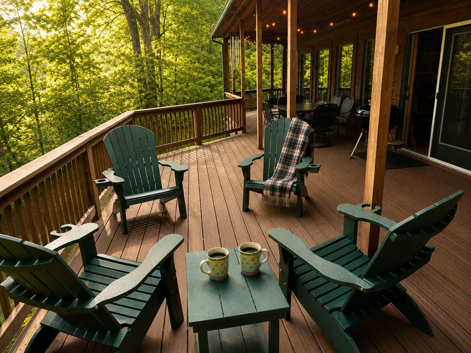 Pour a cup and have a chat surrounded by mature trees.