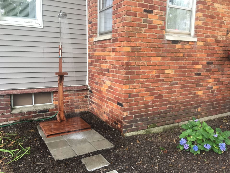 Rinse all that beach sand off in our new outdoor shower