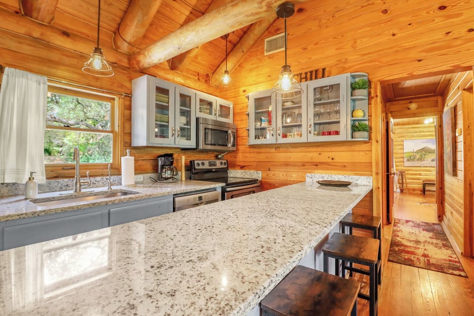 The spacious granite island invites you to gather and cook
