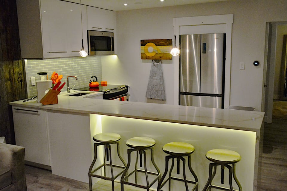 Kitchen with LED Accent Lighting Throughout