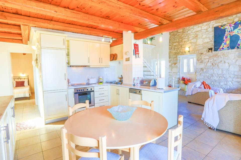 Dining table and kitchen