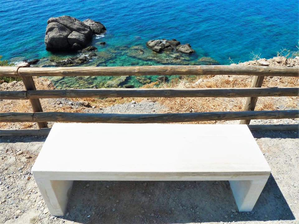Your private stone bench - right in front of your garden