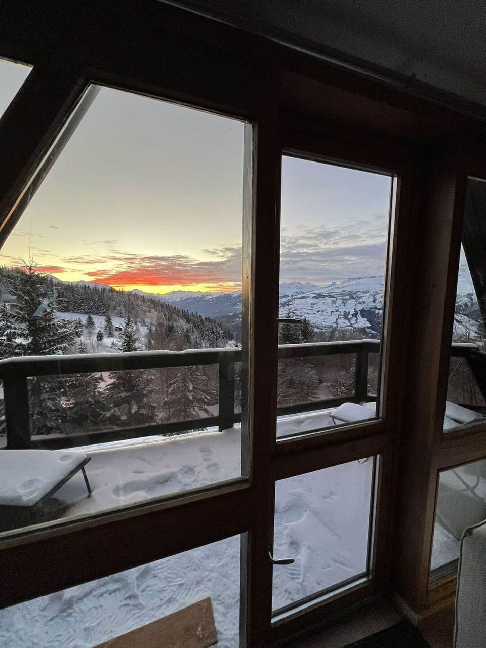VUE COUCHER DE SOLEIL  DU BALCON DU SALON
