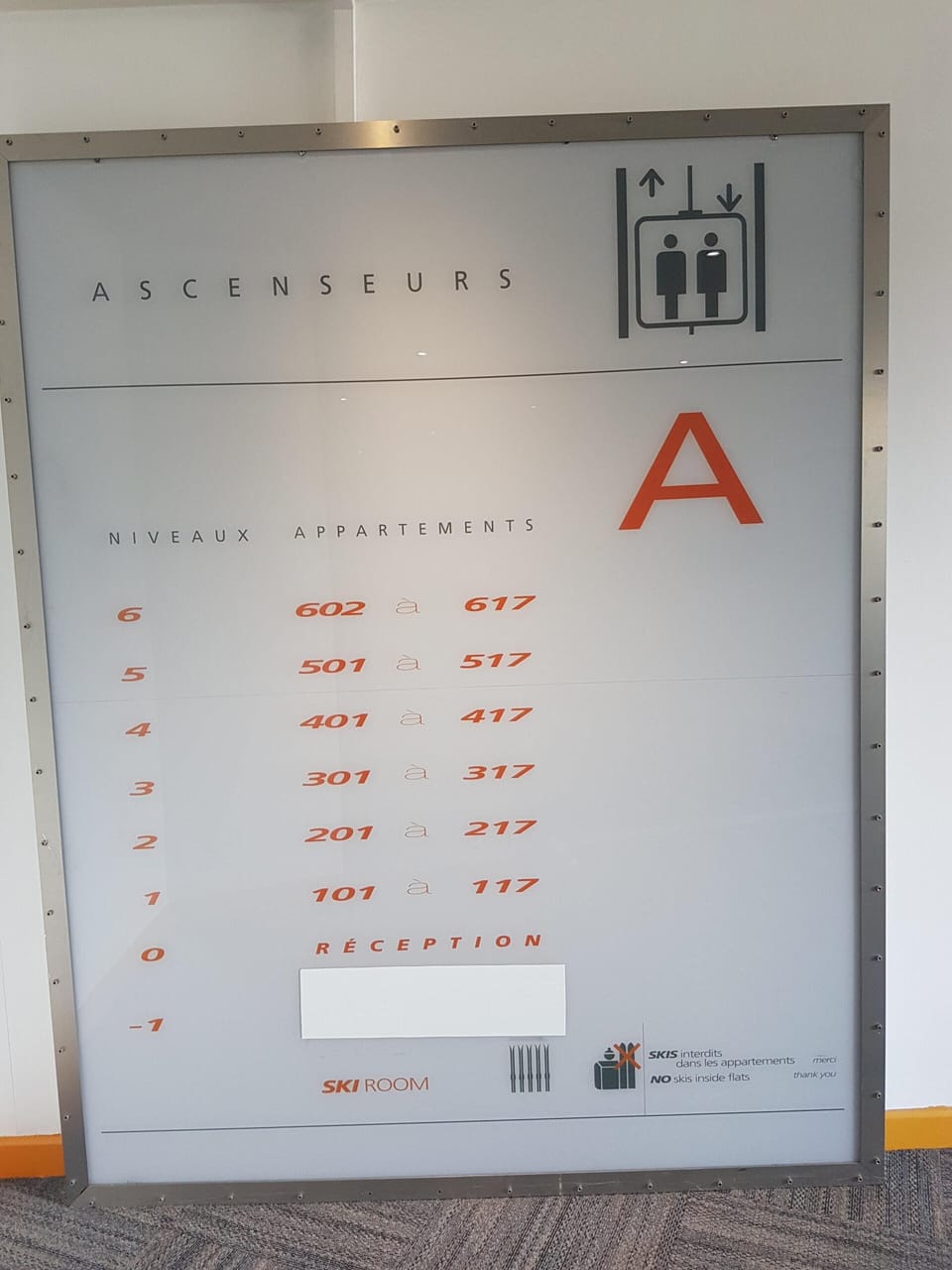 Elevators A in the lobby