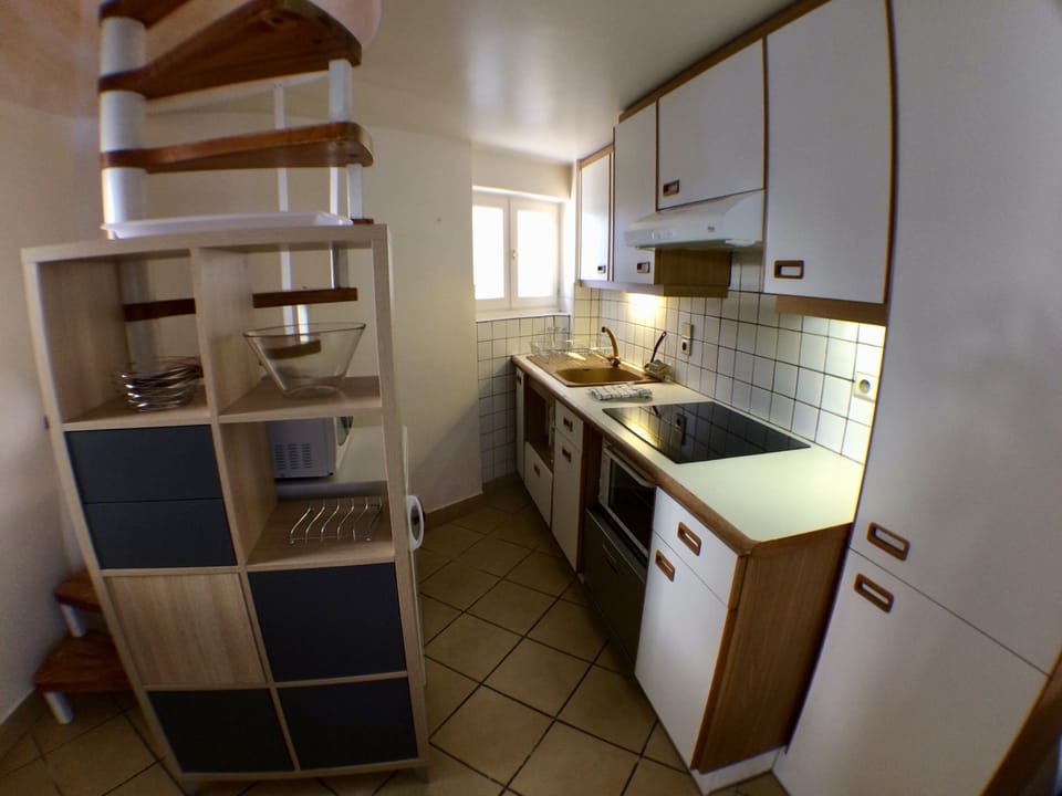the kitchen