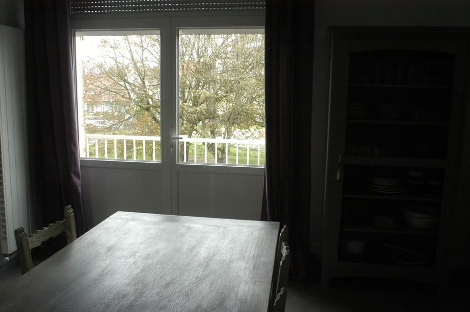 View of the public garden from the lounge and the kitchen
