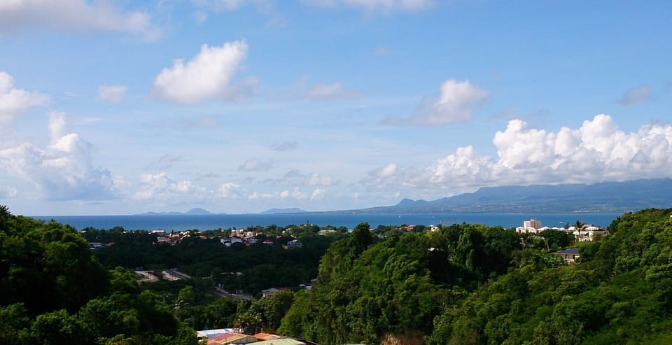 Unobstructed view from the balcony to Basse-Terre and the Saintes.
