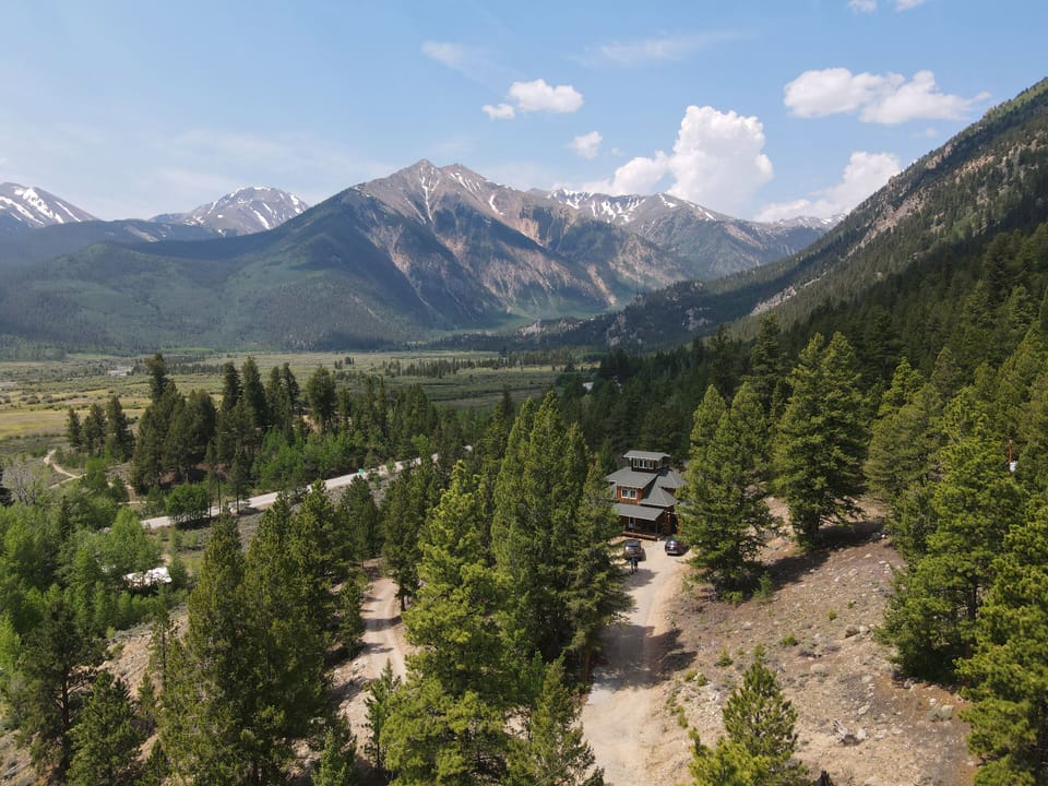 Photo of our cabin looking towards Twin Peaks. Sits alone on 5 acres.