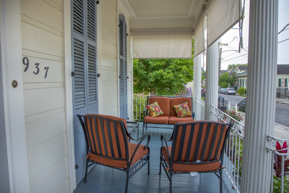 shaded porch