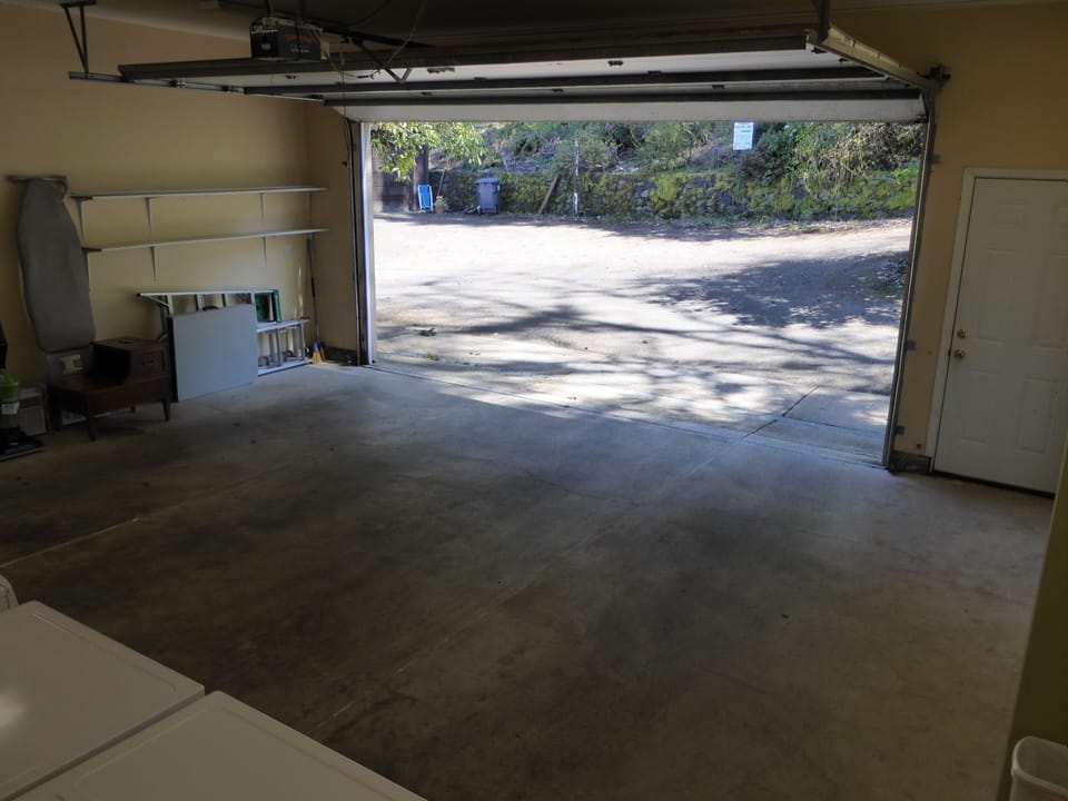 Two car garage at back of house