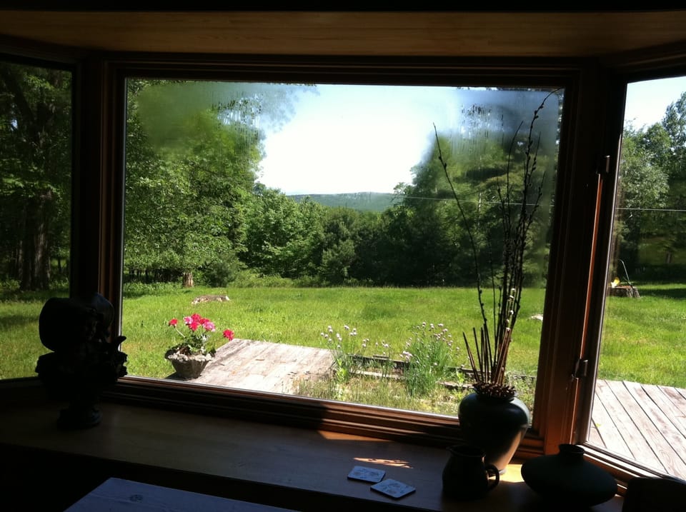 View of Catskill Mountains from sunroom.