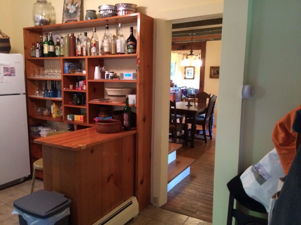 Looking into the dining room from the kitchen