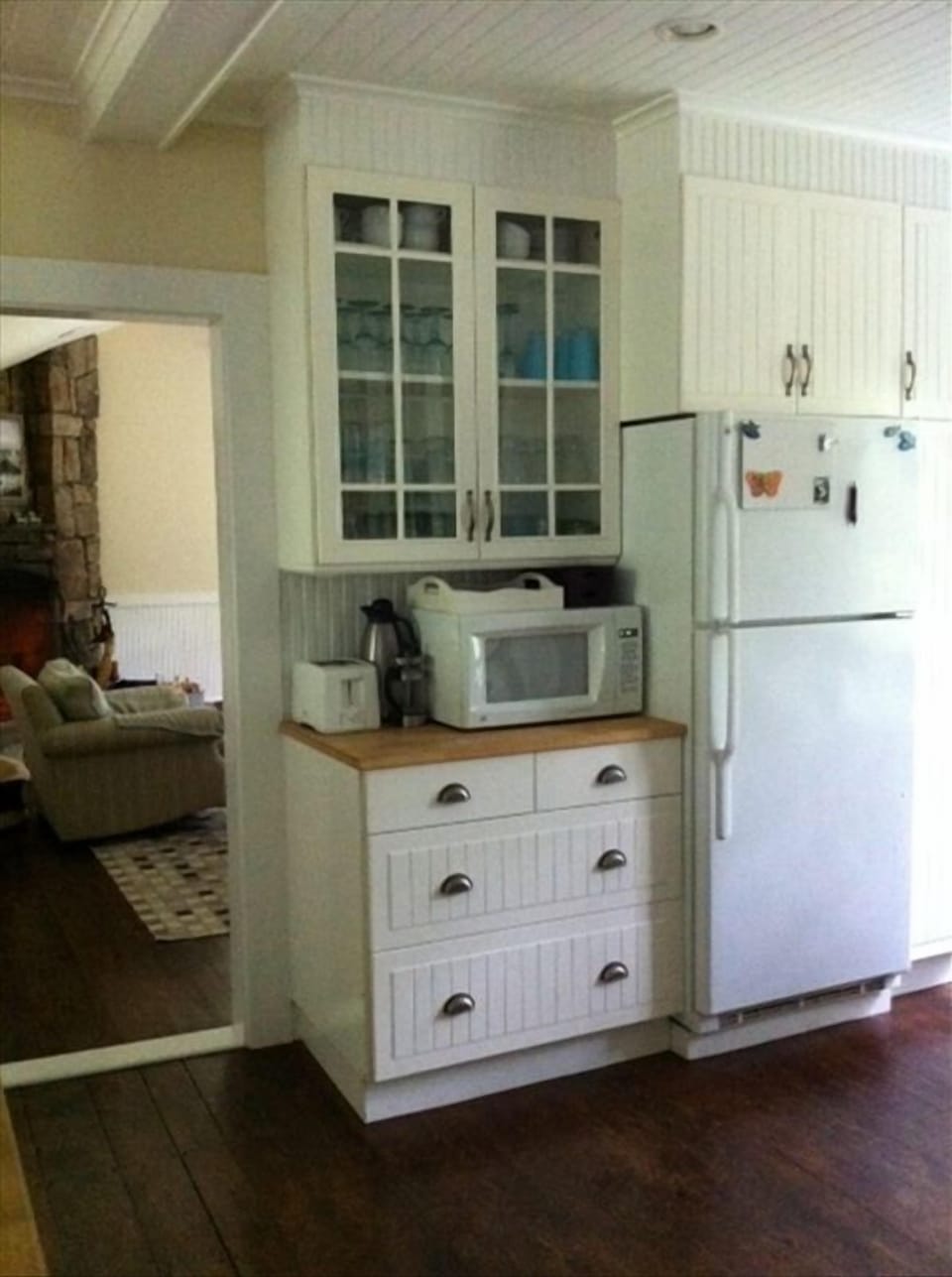 easy to make coffee and toast w/out bothering the cook! 3 refrigerators!