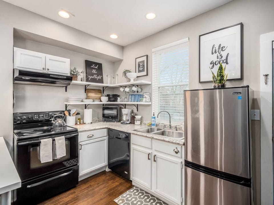 1st FL | Kitchen | Well equipped w/ small appliances and cooking staples such as olive oil, salt, and pepper