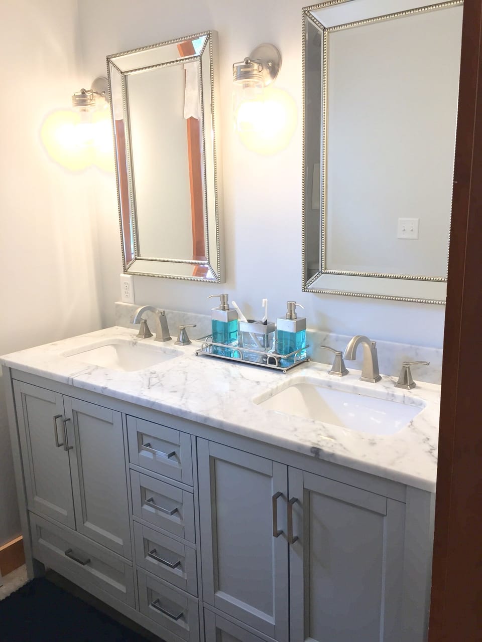 Private, ensuite master bath completely renovated with custom tile walk-in showe