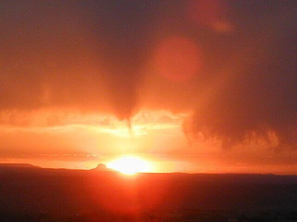 One of our magnificent sunsets overlooking the Cabezon Mountain