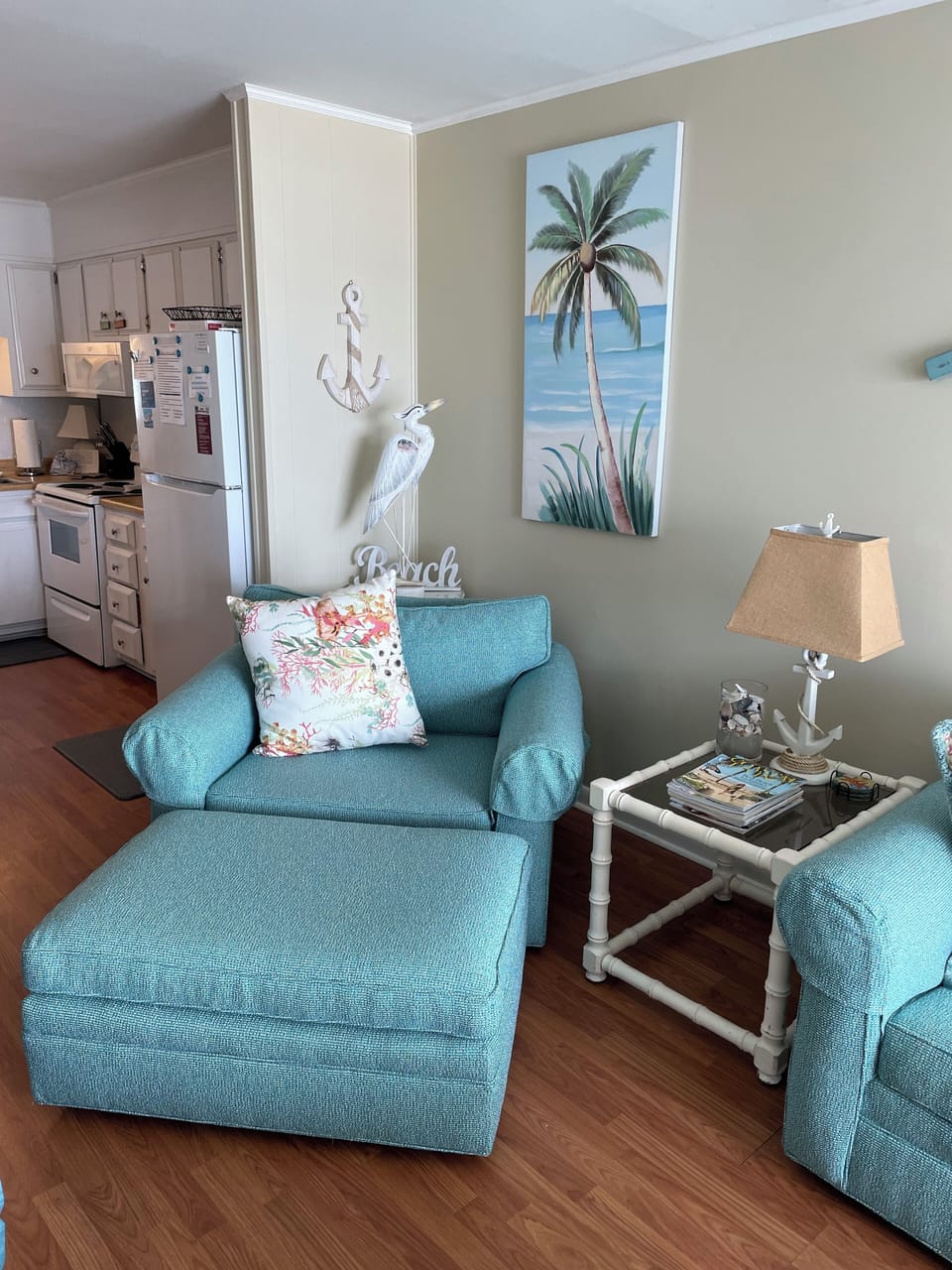 Chair and ottoman to nap in while listening to the ocean!