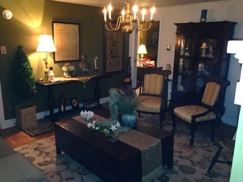 The Front Parlor with George Washington Watching over everything, sofa in room