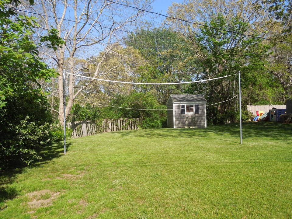 Volleyball or Badminton on the side yard
