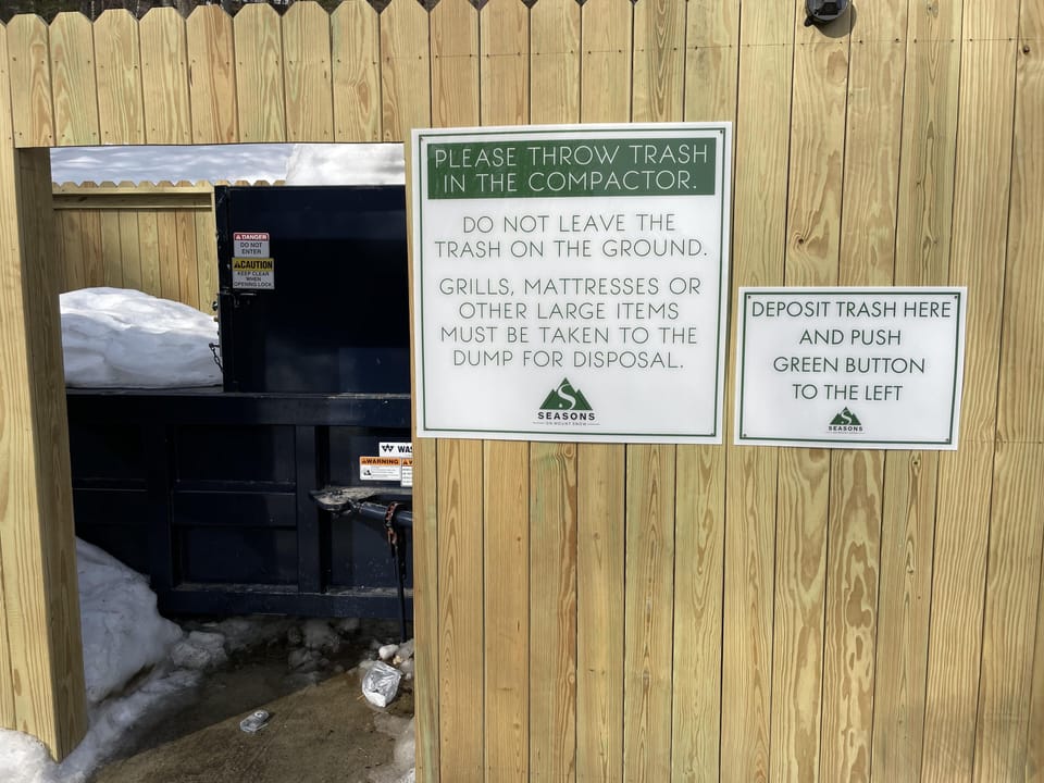Instructions on compacting garbage