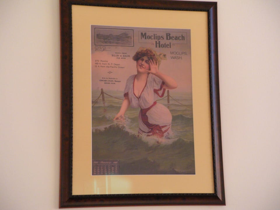 Copy of the original poster of the Moclips Hotel built by Mr Lycan a century ago
