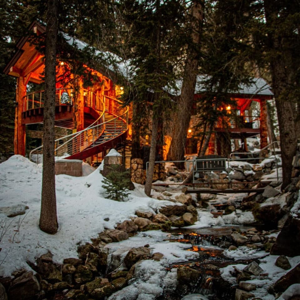Your home away from home right by the stream.
